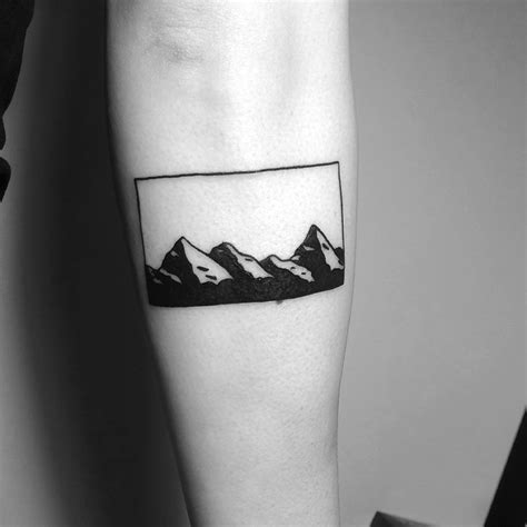 Minimalist mountain range tattoo by Chinatown Stropky - Tattoogrid.net