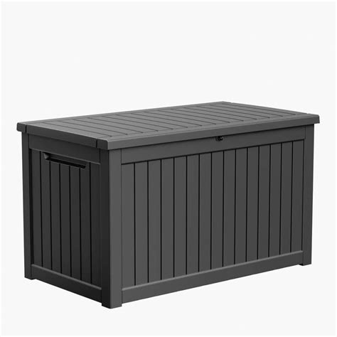 Vbal Gal Resin Wood Look Large Outdoor Storage Deck Box With