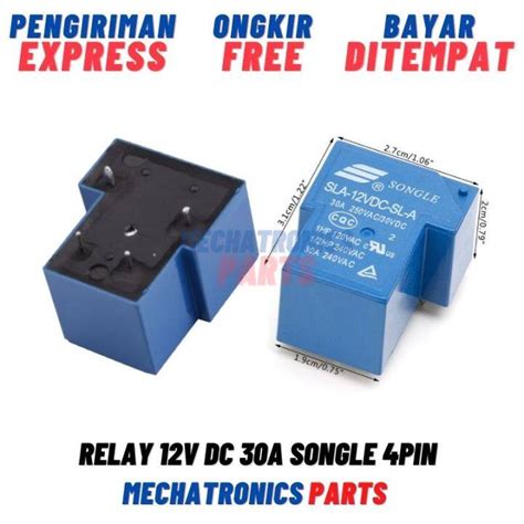 Relay 12V DC 30A SONGLE SLA 12VDC SL A 4Pin 4 Kaki Pin 4P Kodok