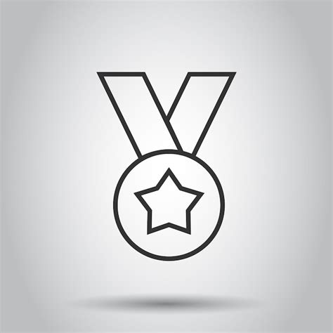 Premium Vector Medal Icon In Flat Style Prize Sign Vector