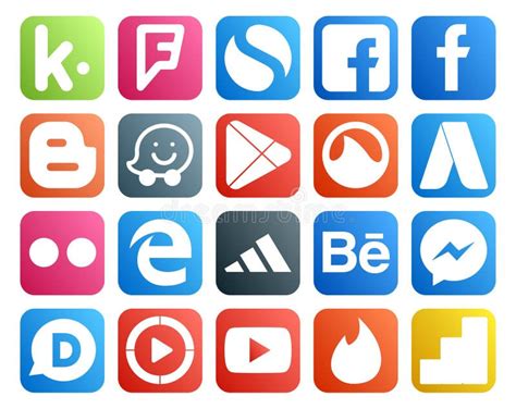 20 Social Media Icon Pack Including Video Disqus Grooveshark