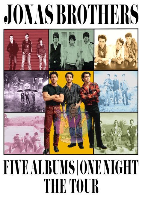 Jonas Brothers Five Albums One Night Png Digital Download Sublimation