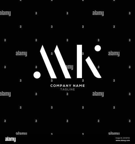 Unique Modern Mk Letter Business Logo Design Alphabet Icon Vector