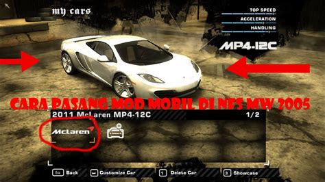 Cara Pasang Mod Mobil Di Need For Speed Most Wanted Youtube