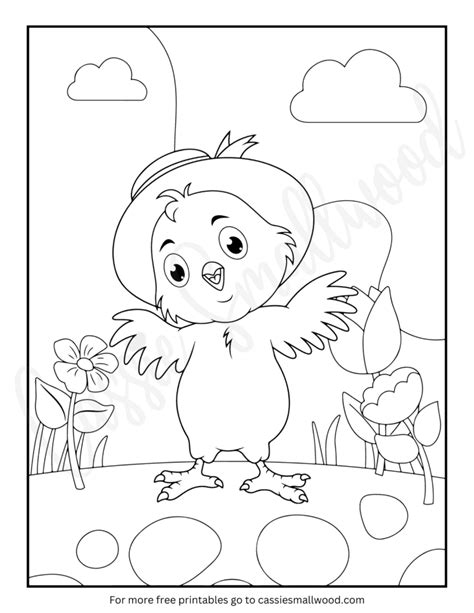 Chick With Easter Hat Coloring Sheet Cassie Smallwood