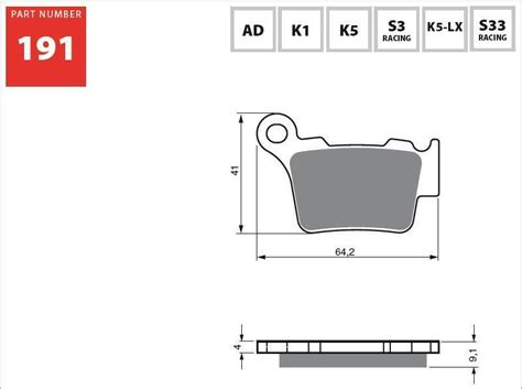 HUSQVARNA FE 250 4T 2014 Goldfren Sintered Rear Brake Pads K1 191