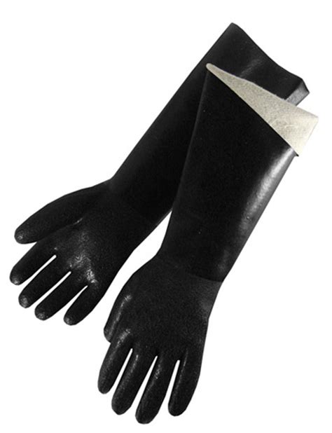 Black Chemical Gloves With Textured Grip 18 Inch