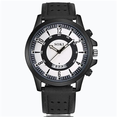 SOKI 2018 Casual and Fashion Hollow Strap Men Watches Leather Strap ...