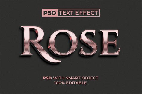 Psd Rose Gold Text Effect 3d Style Graphic By Mockmenot · Creative Fabrica