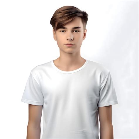 Joven Guapo Con Camiseta Blanca Aislado Sobre Un Fondo Blanco Archivo