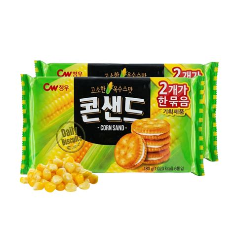 amazoncom korean food cw corn sand biscuits sweet corn cream