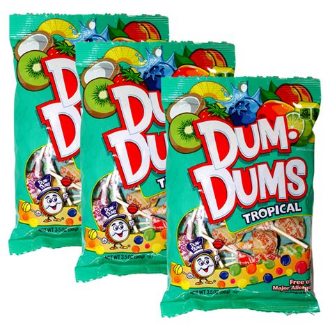 Dum Dums Tropical Mix Lollipop Fruit Flavored Pops Candy Great Trick Or