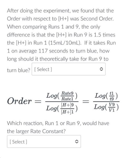 Solved After doing the experiment, we found that the Order | Chegg.com