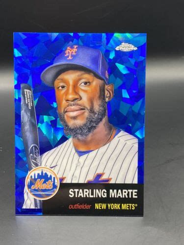 2022 Topps Chrome Platinum Anniversary 100 Starling Marte 129 Blue