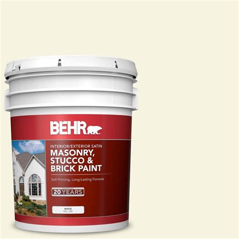 Behr 5 Gal Bwc 03 Lively White Satin Interiorexterior Masonry