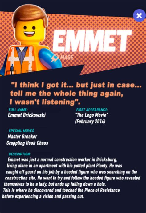 Emmet Multiversus Character Card By R0dderkill3r69 On Deviantart