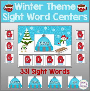 Winter Sight Word Centers By Zayzee S Classroom Tpt