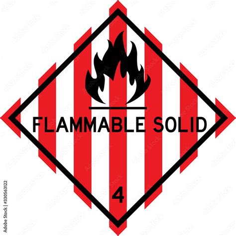 Flammable Solid Sign Dangerous Goods Placards Class 4 Perfect For Transport Vehicles