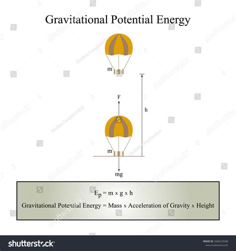 Illustrator Physics Gravitational Potential Energy Formula Stock Vector