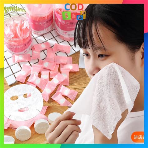 Jual Cod Tisu Wajah Mini Compressed Paper Mask Sheet Table