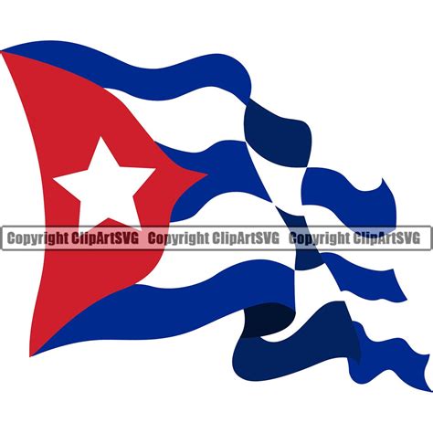 Cuba Cuban Wavy Waving Flag Pole Caribbean Island Country World