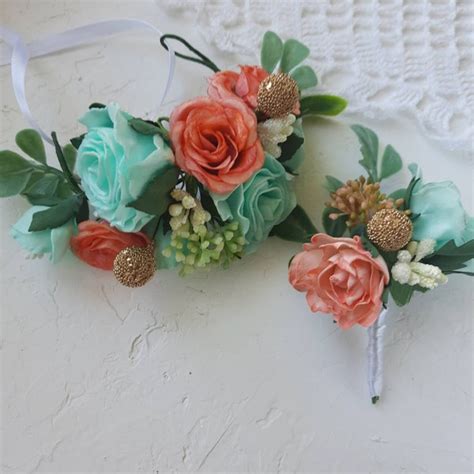 Mint Boutonniere Etsy