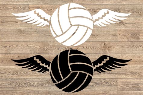 Volleyball Wings Svg Valentines Day Angel Feathers 1197s By Hamhamart