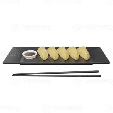 Gyoza Clipart Flat Design Icon Isolated On Transparent Background 3d