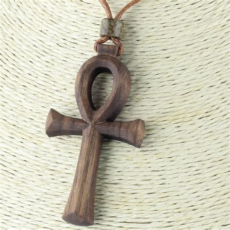 Large Ankh Pendant Mens Wood Ankh Necklace Wooden Egyptian | Etsy