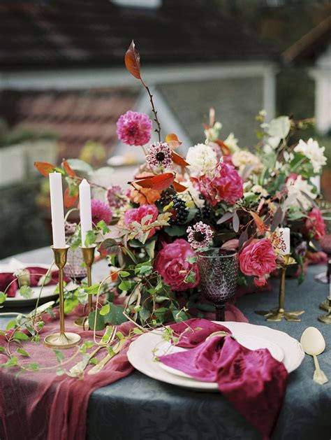 Autumn Wedding Table Decoration Hand Dyed Cotton Gauze Runner By