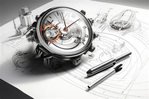 Premium Photo | Pen Sketching Clock Steam Punk Style Clock Drawing ...