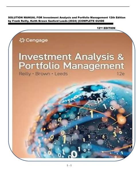 Reilly And Brown Solution Manual