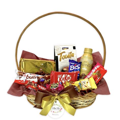 Cesta De Chocolates Cestas E Kits P Len Flor Floricultura S O