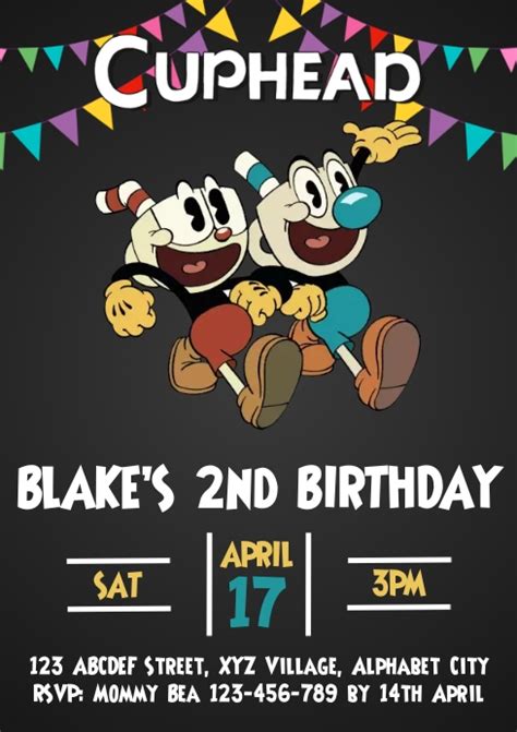 The Cuphead Show Birthday Invitation Template Postermywall