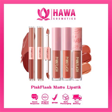 Jual Pinkflash Matte Lipstik Lembut Tahan Lama Pelembab Pigmentasi