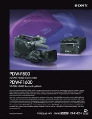 Sony Pdw F Xdcam Hd Camcorder Pdw F Xdcam Hd Recording