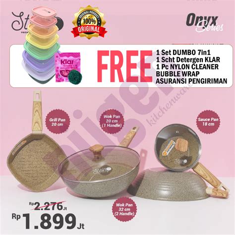 Jual X Bonus Locknlock Set Mopqueen Sabut Nylon Steincookware