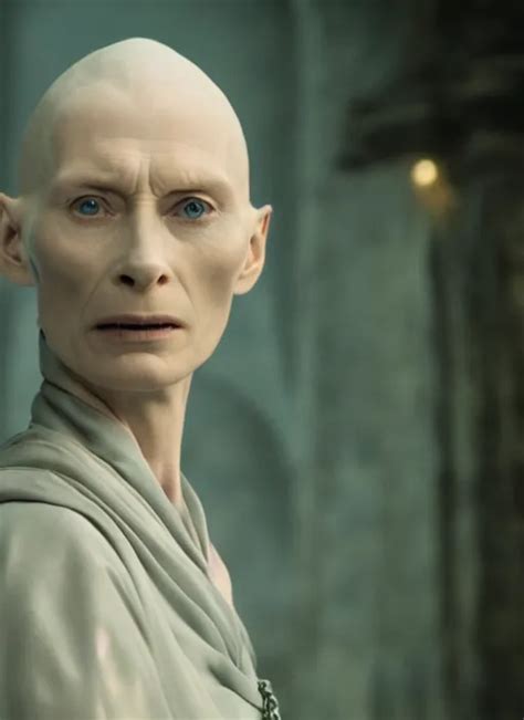 Film Still Of Tilda Swinton As Voldemort In Harry Stable Diffusion