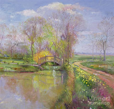 Spring Bridge Painting By Timothy Easton