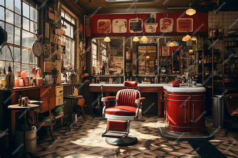 Premium Photo | Vintage barbershop design Generative Ai