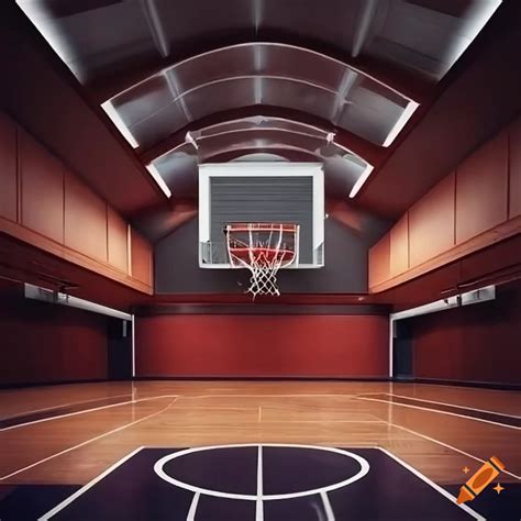 Pristine Gymnasium With Basketball Hoop On Craiyon