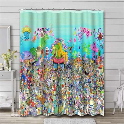 SpongeBob SquarePants Characters Shower Curtain Bathroom Decoration