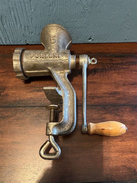 Vintage Porkert 5 Food Chopper Meat Grinder Manual Hand Crank Kitchen