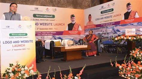 Uttarakhand Cm Releases Logo Website Of Global Investors Summit