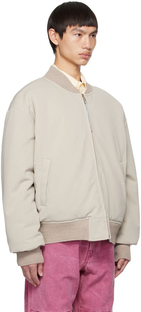 Acne Studios Gray Reversible Bomber Jacket Acne Studios