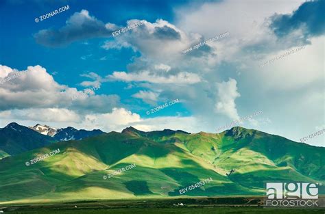 Suusamyr Valley Mountain Landscape Kyrgyzstan Stock Photo Picture