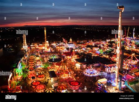 Fairground rides at night Stock Photo - Alamy