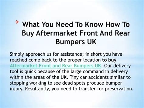 PPT What You Need To Know How To Buy Aftermarket Front And Rear