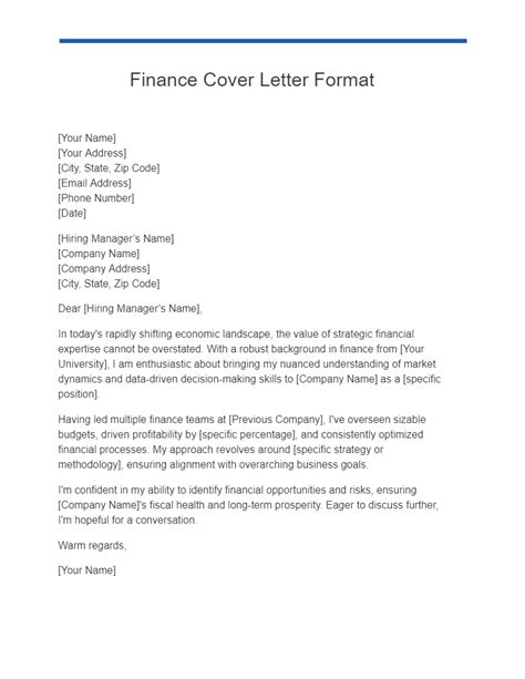 Finance Cover Letter 23 Examples PDF