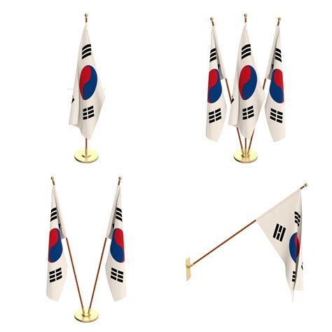 South Korea Flag Pack 3d Model 39 Blend Dae Fbx Obj Stl Free3d